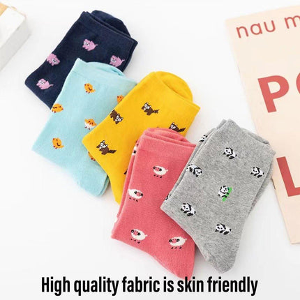 Cute Cat Design Women Cotton Socks Fun Cartoon Cute Tube Socks for Casual Wear