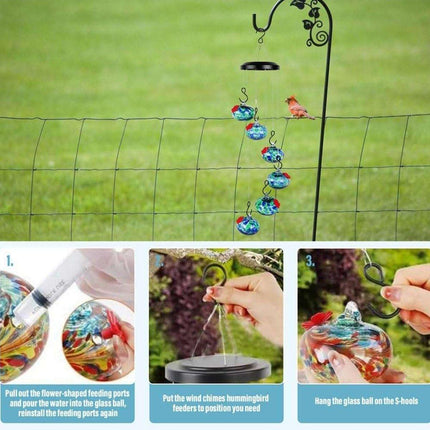 Hanging Hummingbird Feeder Outdoor Garden Nectar Dispenser Attracting Birds