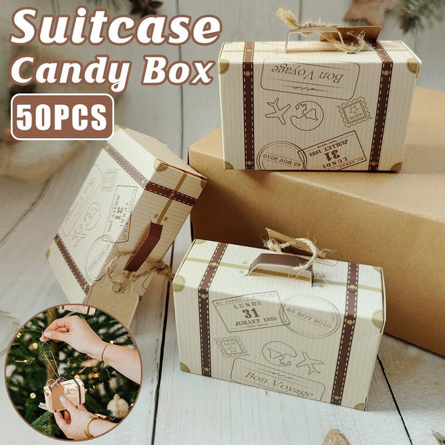 50Pcs Mini Suitcase Candy Box Wedding Favors Gift Packaging Boxes Party Supplies
