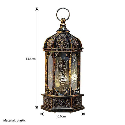 Ramadan Lantern EID Mubarak LED Wind Light Islam Muslim Hanging Night Lamp Decor - Aimall