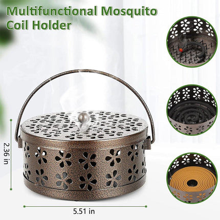 Iron Mosquito Incense Box Fireproof Tray Stand Indoor Household Incense Holder