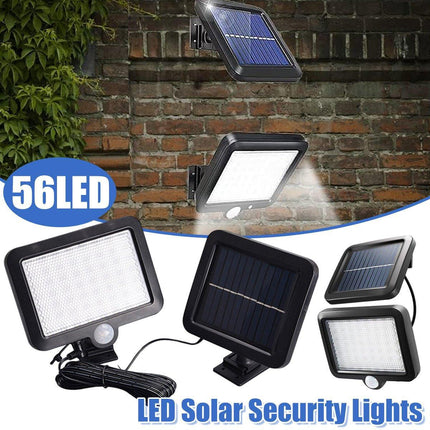 Solar Powered 56 LED Motion Sensor Wall Light 100 COB Indoor Outdoor Garden Lamp