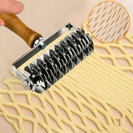 Pastry Pizza Roller Cutter Pull A Wheel for Dough Cookie Pie Steel Net Lattice