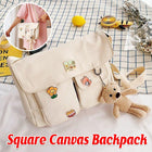 Ladies Small Square Canvas Bag Large Capacity Shoulder Handbag for Everyday Use