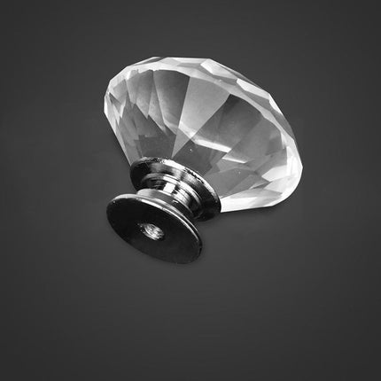 Door Knobs Handles Clear Crystal Diamond Glass Kitchen Cupboard Cabinet Pulls 40MM - Aimall