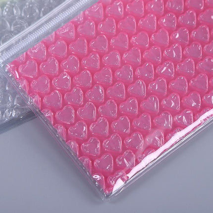 10pcs PVC Bubble Zipper Bag Thick Cosmetic Storage Pouch for Travel and Makeup