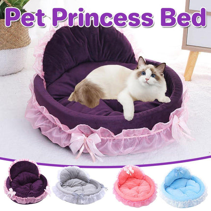 Princess Pet Kennel Soft Comfortable Cat and Dog Bed House for Small Pets