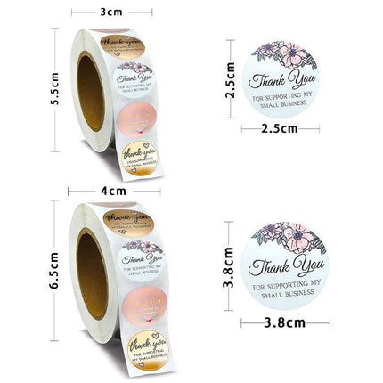 10 Rolls Pack Thanks Sealing Envelopes Handmade Sticker Labels