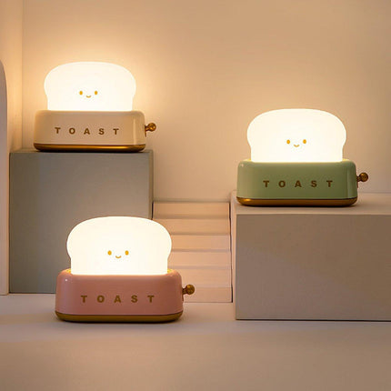 Rechargeable LED Toaster Night Light Creative Dimming Lamp for Bedroom Sleep