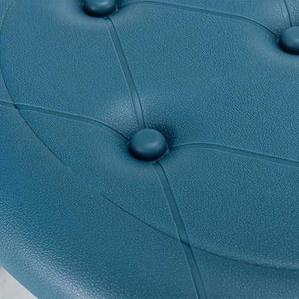 Imitation Leather Low Stool with Wheels Modern Bedroom Living Room Plastic Bench
