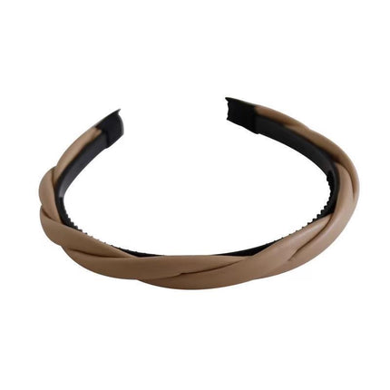 NEW Women Girls Boho Chic Braided Synthetic leather Hair Headband Head Band hoop - Aimall