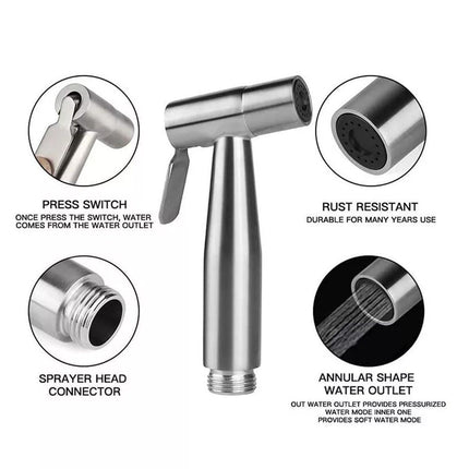 Stainless Steel Handheld Bidet Toilet Spray Shower Shattaf Diverter Kit