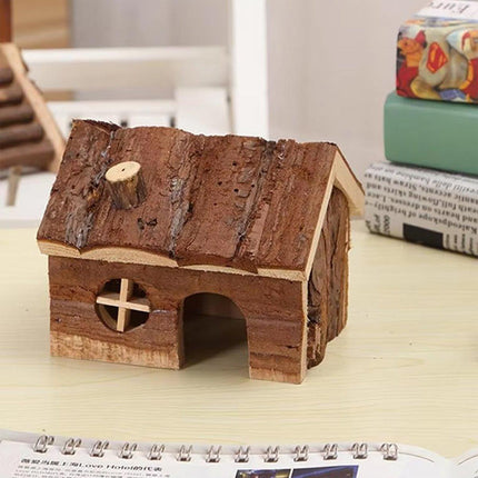 Wooden Hamster House Pet Nest Durable Small Animal Shelter for Home Cage Use