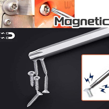 11x 100MM Long Steel Magnetic Torx Security Electric Screwdriver Bit Set T6~T40 - Aimall