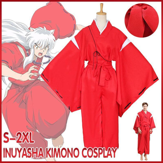 Inuyasha: A Feudal Fairy Tale Inuyasha Kimono Cloth Cosplay Halloween Costume AU - Aimall