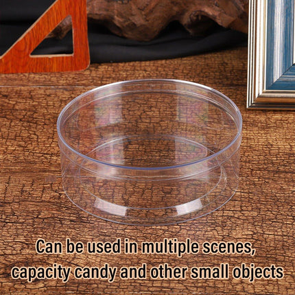 10pcs Clear Round Gift Boxes Plastic Candy Storage Containers for Party Favors