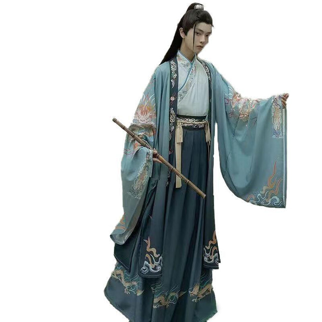 Man Traditional Costume Chinese Hanfu Festival Clothing Performance Outfit - Aimall