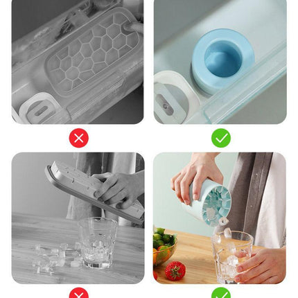 Silicone Ice Cube Tray Mould Ice Box Compartment Bucket for Easy Ice Making