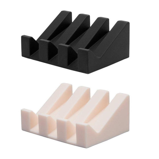 2PCS Silicone Soap Dish Holder Set Non-Slip Draining Soap Box Washable Pad Tray