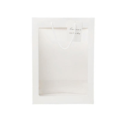 50PCS Flower Bouquet Tote Wedding Favor Bag Bride Tote Clear Gift Bags Handbag White - Aimall