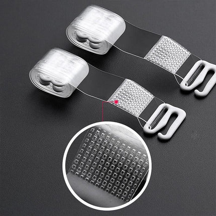 3 PAIRS/ LOT Clear Bra Straps Transparent Metal Buckle Invisible Adjustable - Aimall