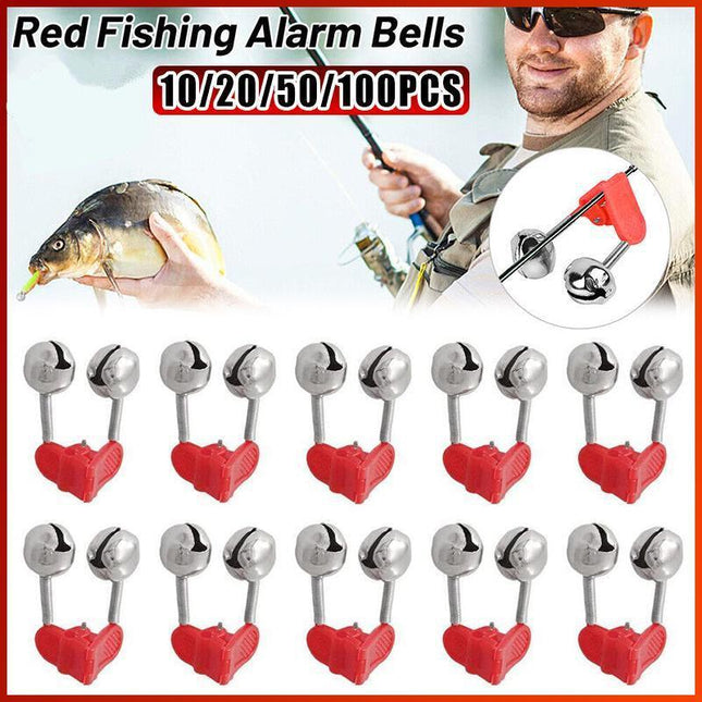 Up To 100PCS Best Bite Clip Fishing Alarm Bells Plastic Ring Double Rod Hot Red Aimall