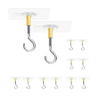 12 PCS Heavy Duty Self Adhesive Hooks Stainless Steel Ceiling Hooks for Home