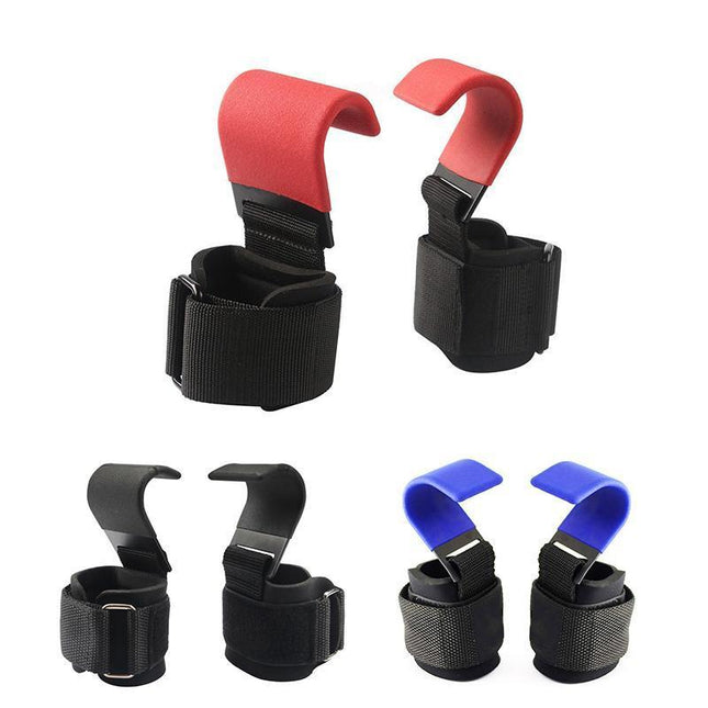 WEIGHT LIFTING POWER HOOKS POWER GRIPS WRIST SUPPORT BAR STRAPS GYM HOOK GLOVES Aimall