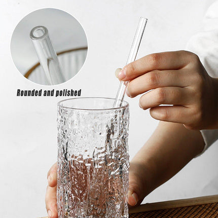 Clear Glass Straws Heat Resistant Juice Milk Straws Creative Style Reusable