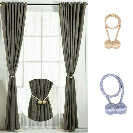 1PC Tieback Curtain Magnetic Ball Curtains Buckle Tie Backs Curtain Holder Home - Aimall