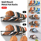 2pcs Metal Hat Organiser Wall Mounted Hat Rack Display Storage Hanger Shelf