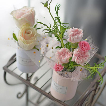 10PCS Round Flower Paper Boxes Hug Bucket Packaging Box Gift Storage Boxes Decor