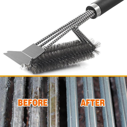 Grill Brush and Scraper 18 Inch Stainless Steel Barbecue Cleaning Brush Wire Bri - Aimall