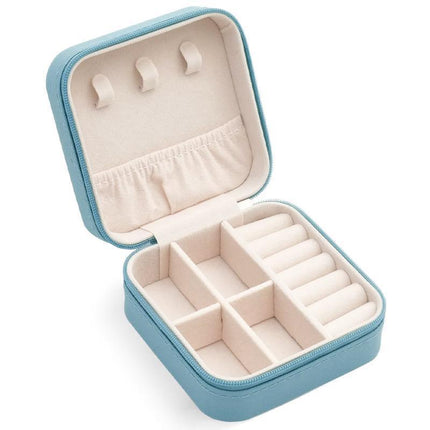 Travel Jewelry Organizer Box Portable Leather Storage Ornaments Ring Earrings
