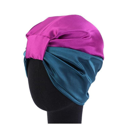 Imitated Silk Sleeping Cap Sleep Hat Womens Night Hair Styling Care Bonnet Wrap - Aimall