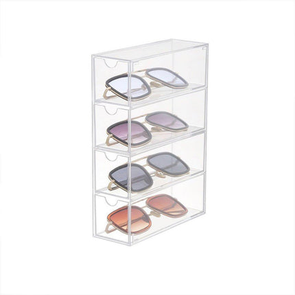 Stackable Acrylic Glasses Sunglasses Display Box Four Layer Drawer Storage
