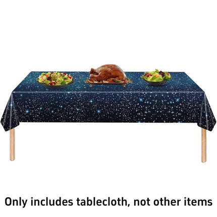 2PCS Starry Night Galaxy Theme Disposable Tablecloth Set Star Party Decor