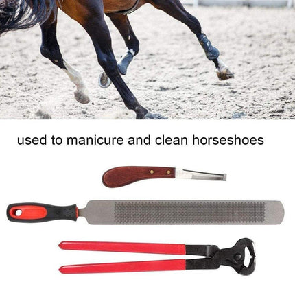 14 Inch Shoe Repair Tool Set Pliers Knife File Horseshoe Shear Hoof Trimming Kit