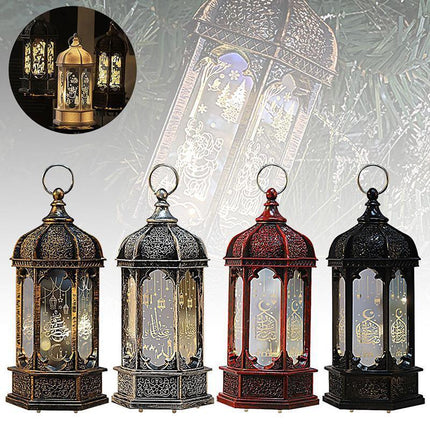 Ramadan Lantern EID Mubarak LED Wind Light Islam Muslim Hanging Night Lamp Decor - Aimall