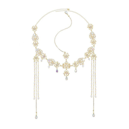Gold Fringe Forehead Ornaments Hanfu Hair Crown Headwear Accessories