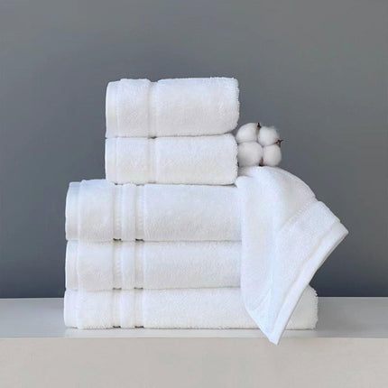 6pcs White Hotel Bath Towels Soft Absorbent Towels for Bathroom Spa Guesthouse