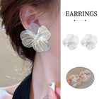 Exaggerated Large Flower pearl Earrings Women Fashion Jewelry Charming Ear Stud