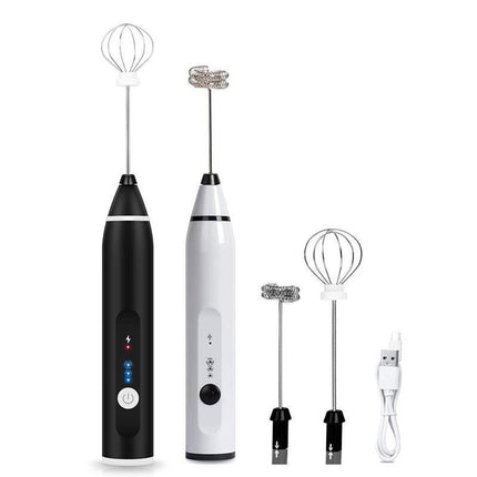 USB Rechargeable Electric Egg Beater Milk Coffee Frother Drink Foamer Mixer Tool - Aimall