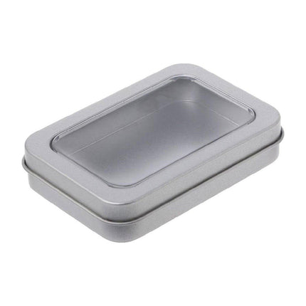 10pcs Metal Iron Box with Open Window Storage Rectangle Packaging Containers