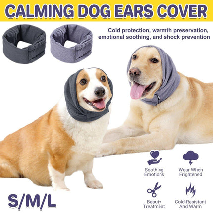Pet Dog Cat Grooming Ear Cover Reduce Noise Calming Earmuffs Winter Warm Hood