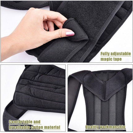 Adjustable Back Posture Corrector Brace Lumbar Shoulder Support Belt for Unisex