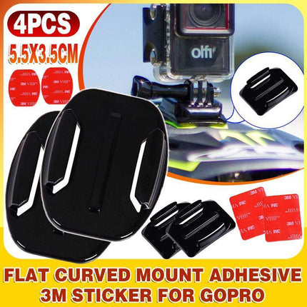 4PCS Flat Curved Mount Adhesive 3M Sticker For GoPro Hero 9 8 7 6 5 4 3 2 Camera - Aimall