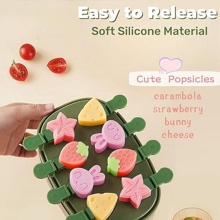 Ice Cube Mold with Lid Home Ice Storage Box Tray Silicone Ice Maker Molds