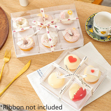 20PCS Small Cake Dessert Packing Box Transparent Box Donut Pastry Box Mousse Puffs