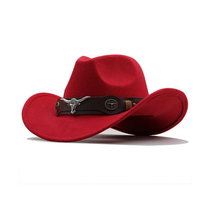 Vintage Woolen Felt Top Hat Cowboy Hat Classic Style Fashion Hat for Men